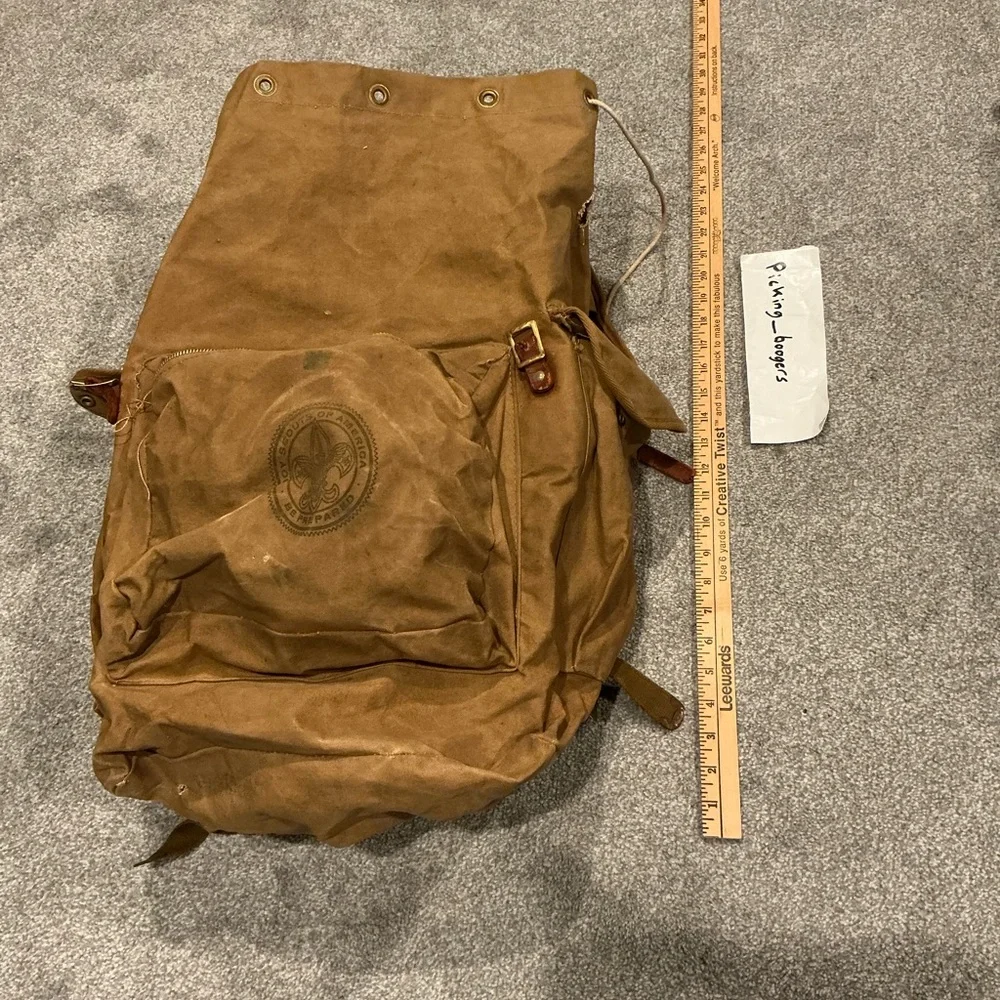 Vintage Boy Scouts Hiking, Canvas Backpack, And Cooking Set for‎ Outdoor Camping